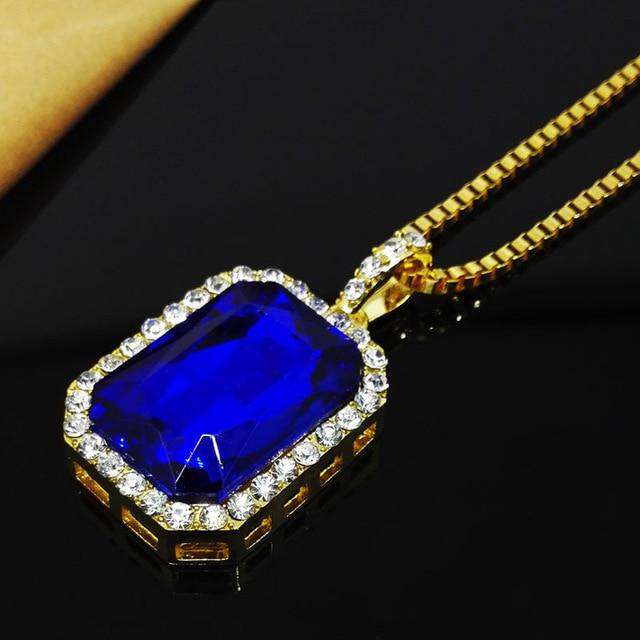 Square Gemstone Pendant Chain - Image 6