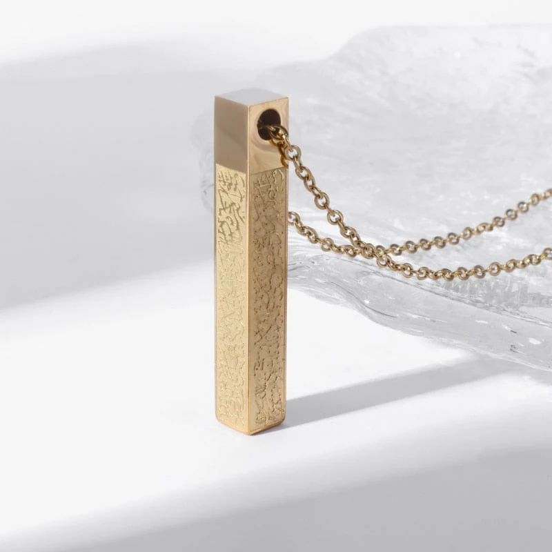 Stainless Steel Carved Scripture Pendant - Image 2