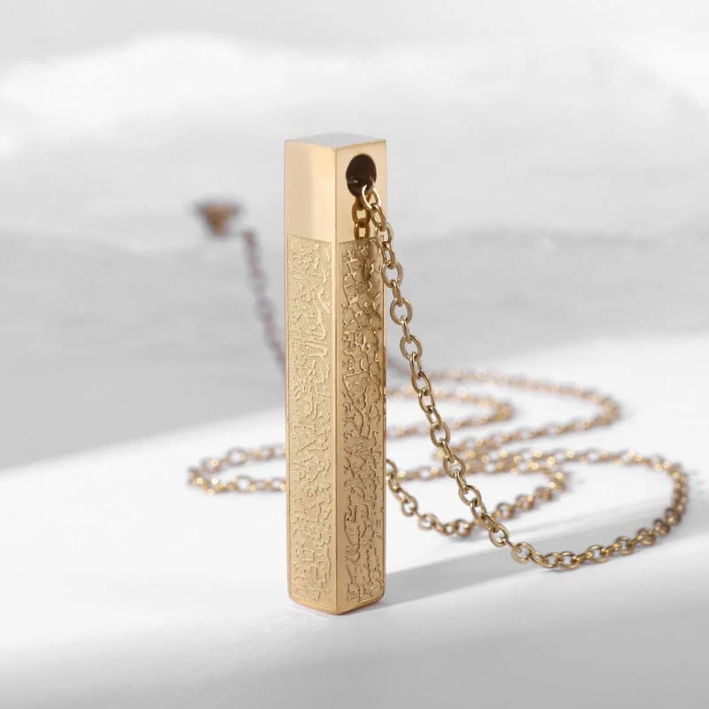 Stainless Steel Carved Scripture Pendant - Image 4