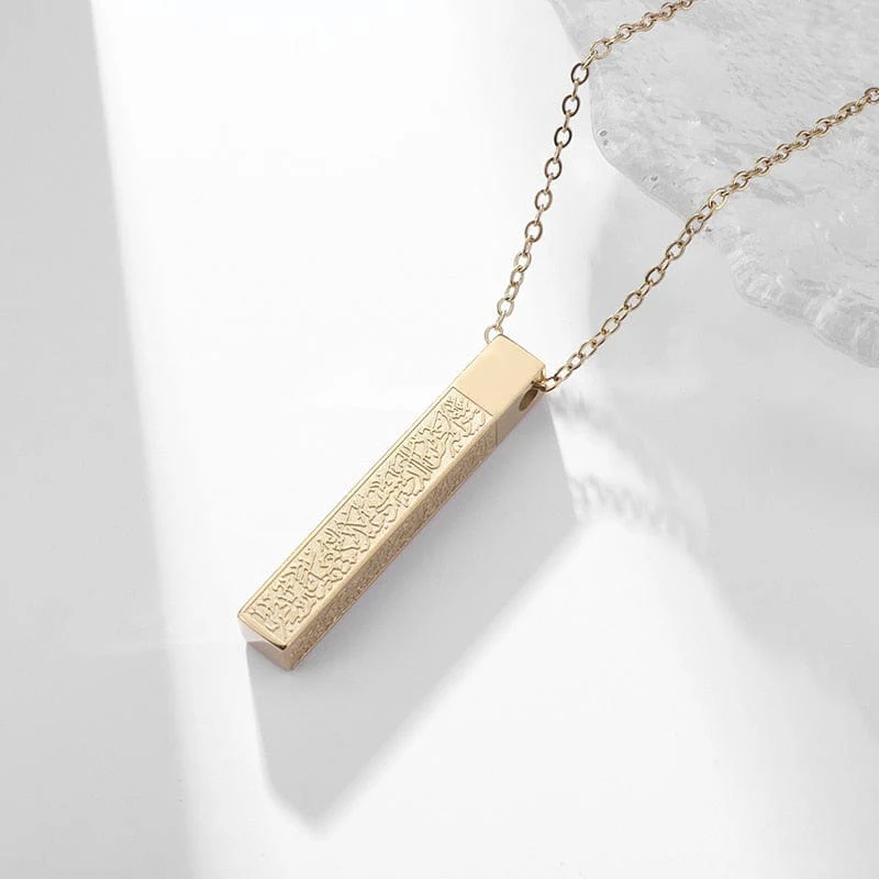 Stainless Steel Carved Scripture Pendant - Image 6