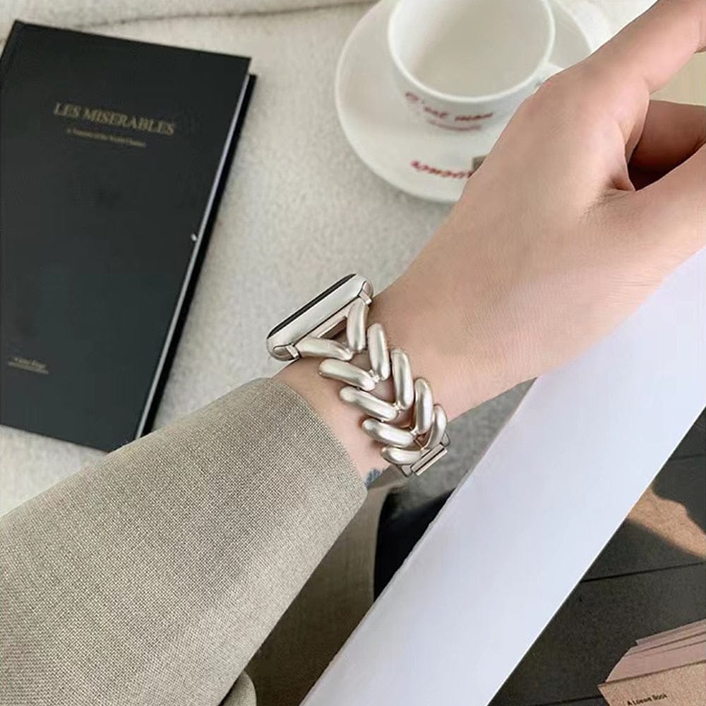 Stainless Steel Chunky Cuban Apple Watch Band - Image 10