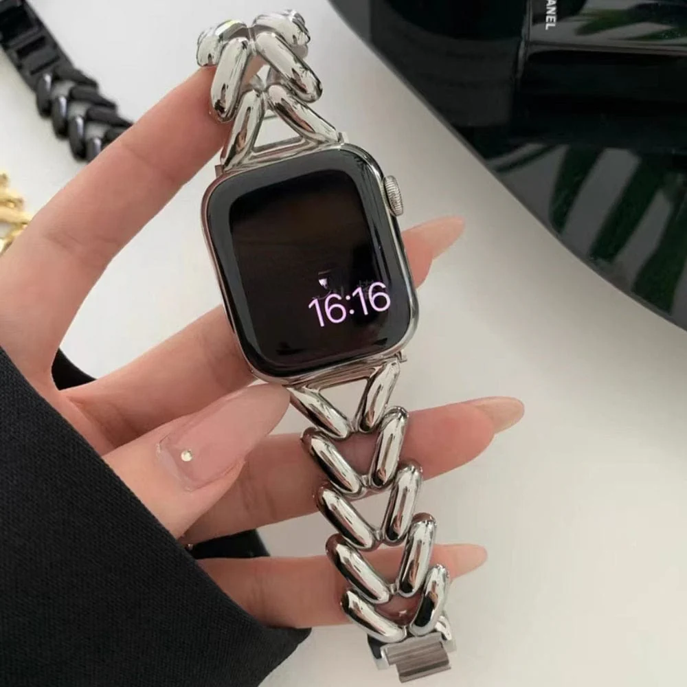Stainless Steel Chunky Cuban Apple Watch Band - Image 3