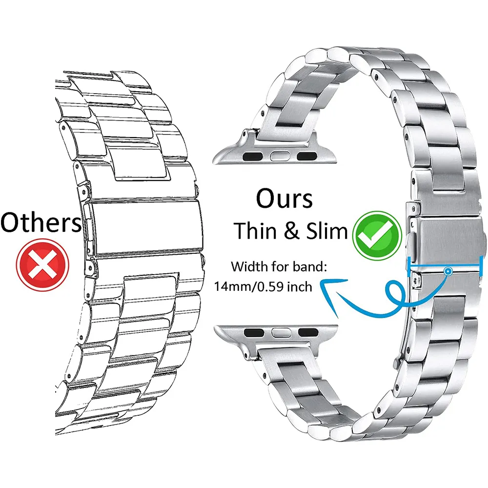 Stainless Steel Classic Link Apple Watch Band - Image 9