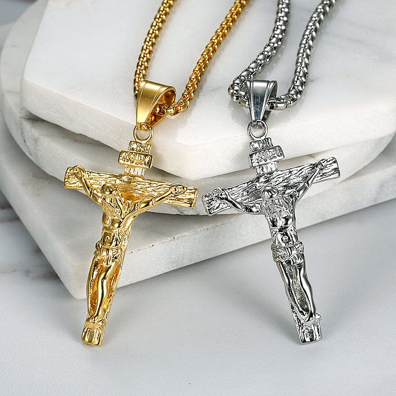 Stainless Steel INRI Crucifix Pendant Chain