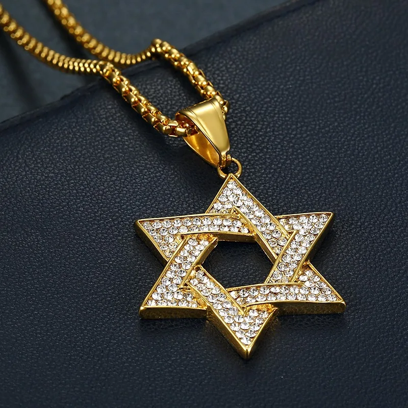 Double Row Iced Out Jewish Star of David Necklace - Image 3