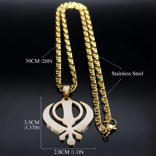 Stainless Steel Khanda Pendant Necklace - Image 6