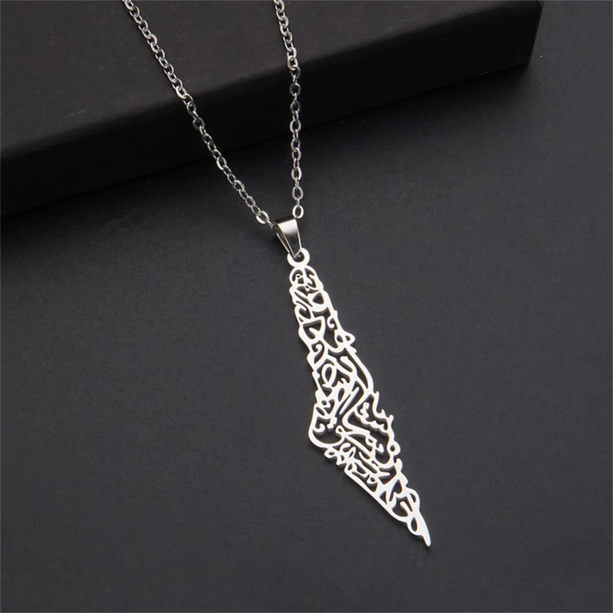 Stainless Steel Palestine Map Necklace for Men and Women - Image 3
