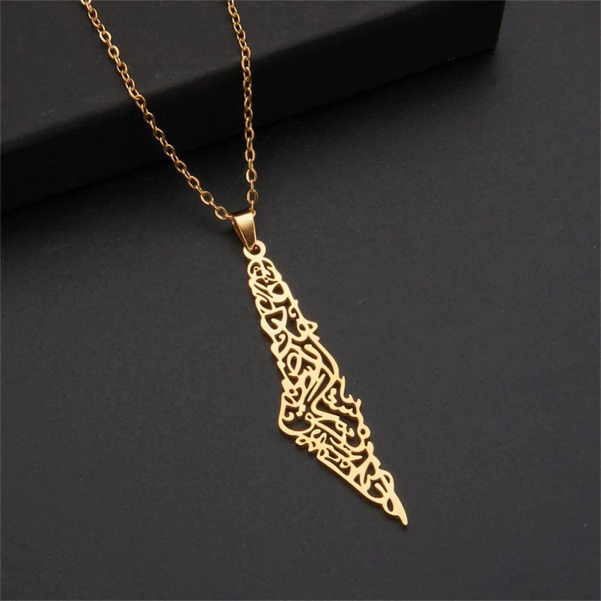 Stainless Steel Palestine Map Necklace for Men and Women - Image 4