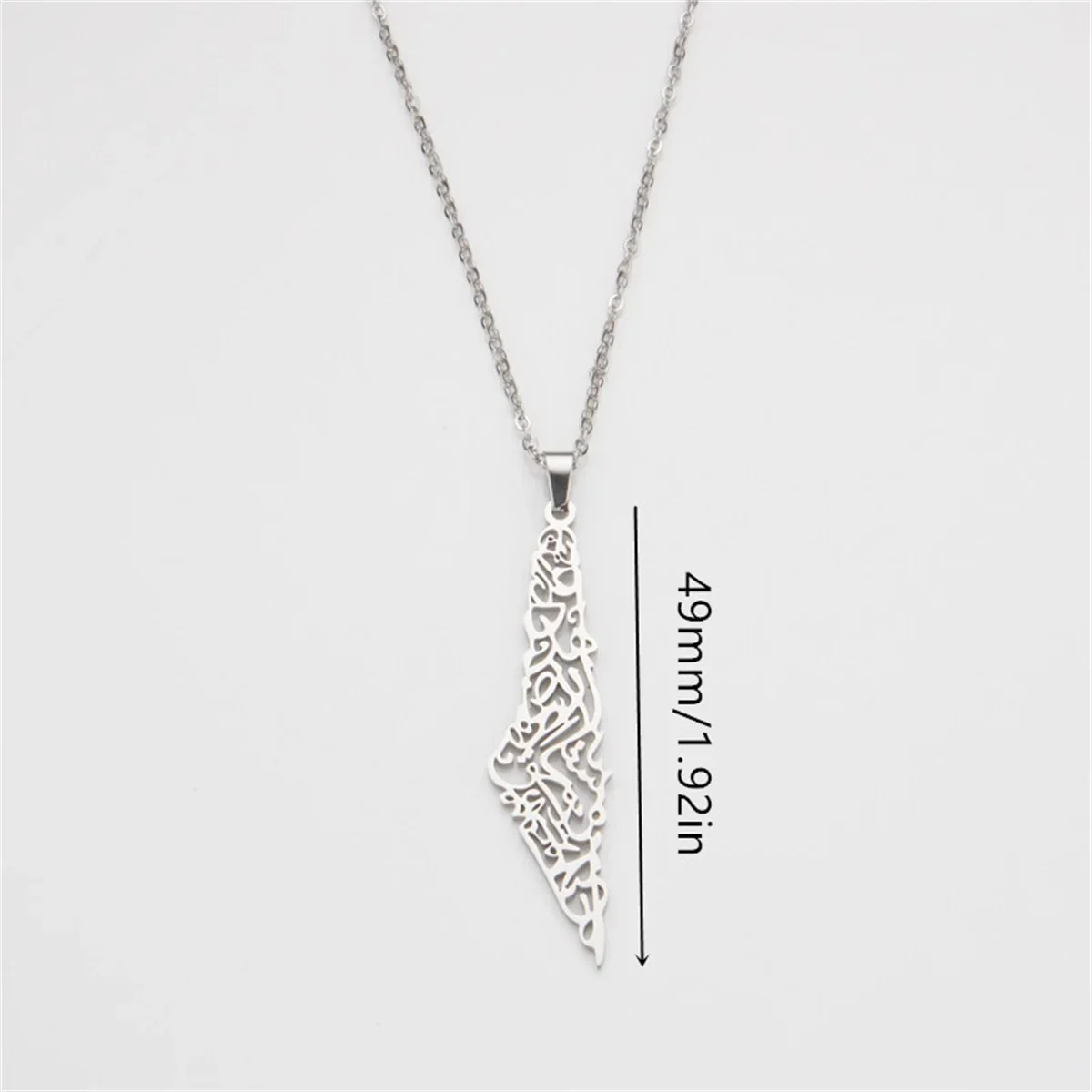 Stainless Steel Palestine Map Necklace for Men and Women - Image 5