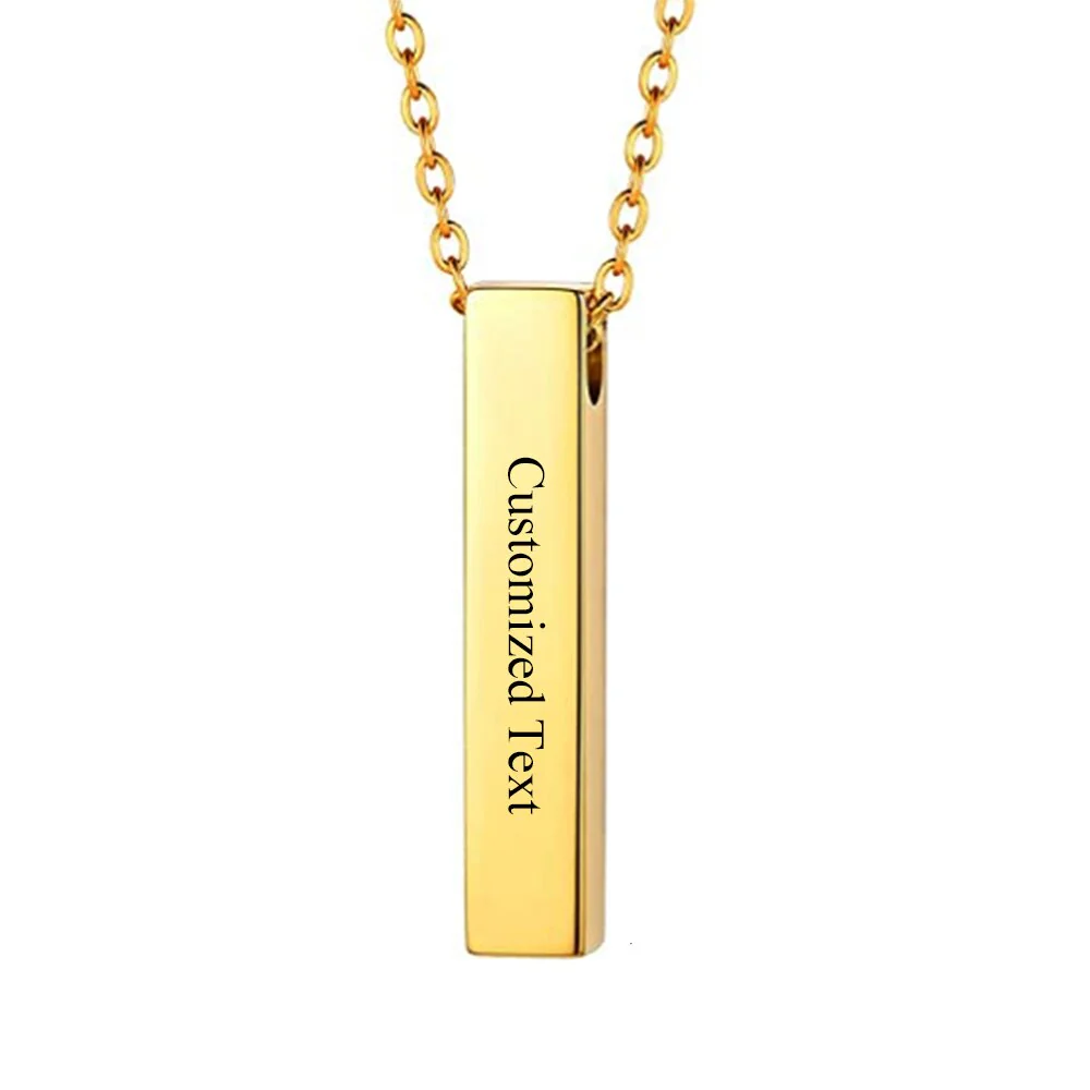 Stainless Steel Vertical Cubic Bar Container Urn Memorial Pendant Necklace - Image 9