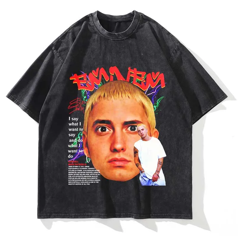 Eminem Vintage Washed Loose Graphic T-Shirt - Image 11