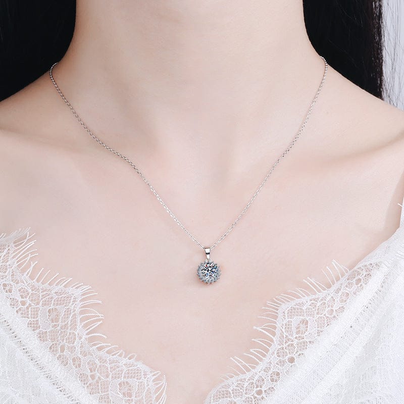 Sunflower 5CT Moissanite Sterling Silver Necklace - Image 3