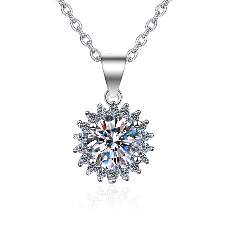 Sunflower 5CT Moissanite Sterling Silver Necklace - Image 9