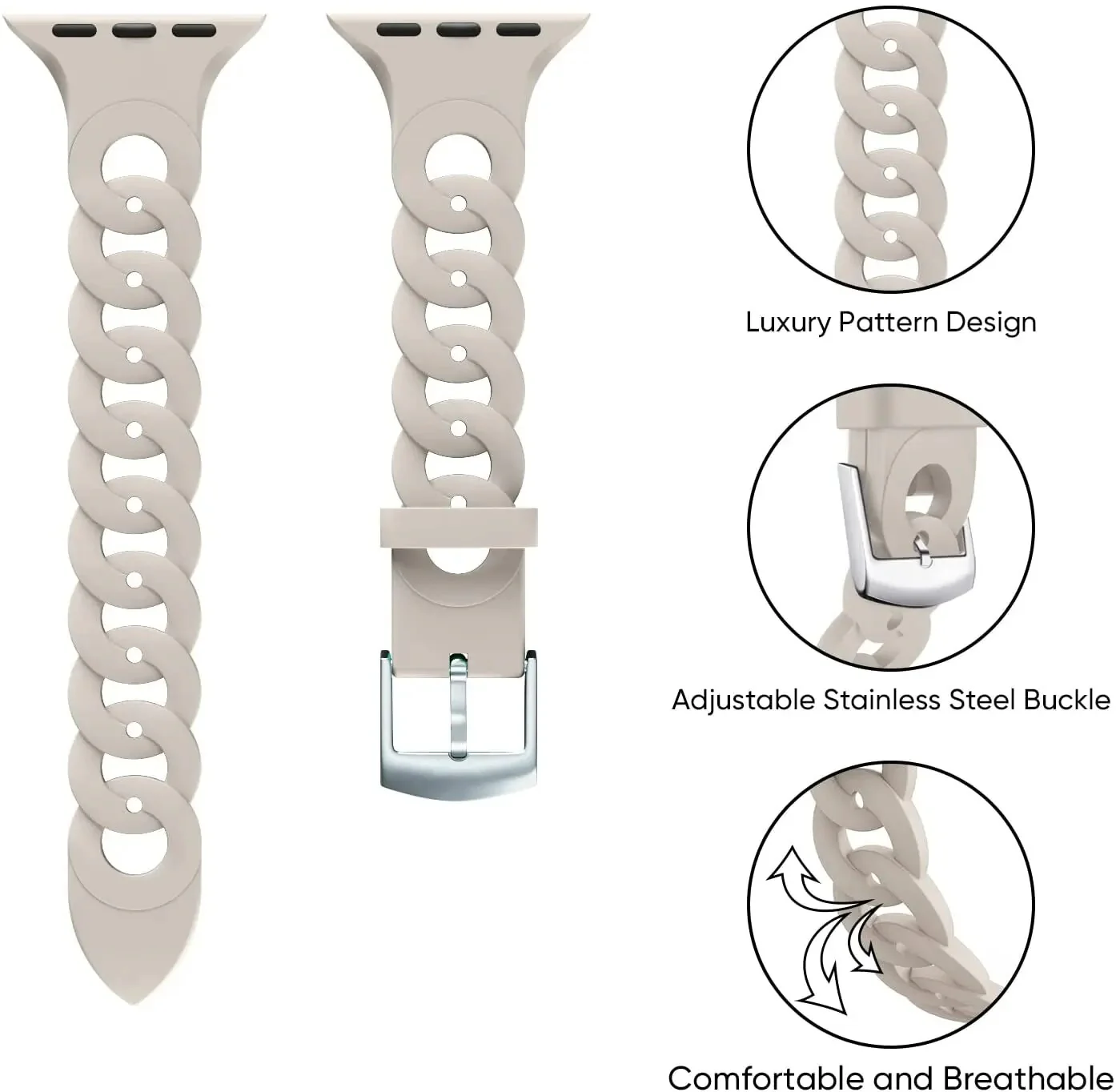 Compatible with Apple Watch -  Silicone Pattern Watch Band - Image 17