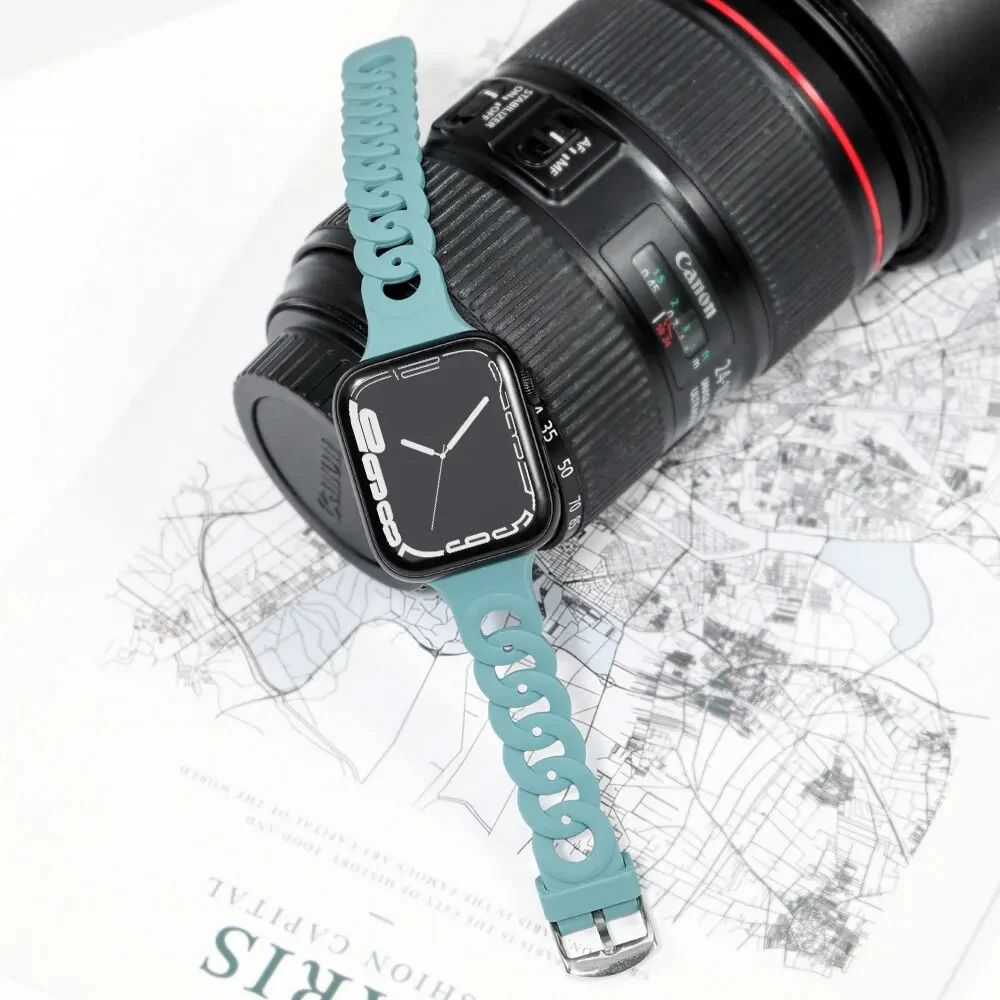 Compatible with Apple Watch -  Silicone Pattern Watch Band - Image 29
