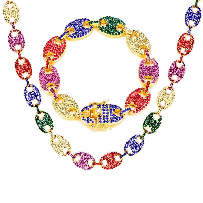 Swag Rainbow Coffee Bean Pig Nose Chain + FREE Bracelet - Image 13