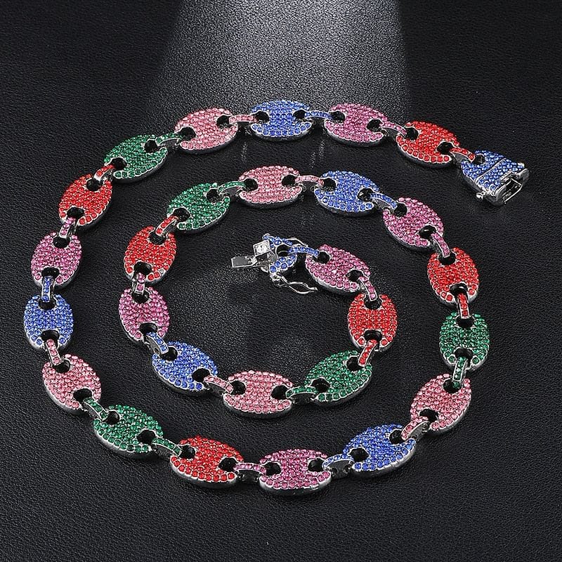 Swag Rainbow Coffee Bean Pig Nose Chain + FREE Bracelet - Image 14
