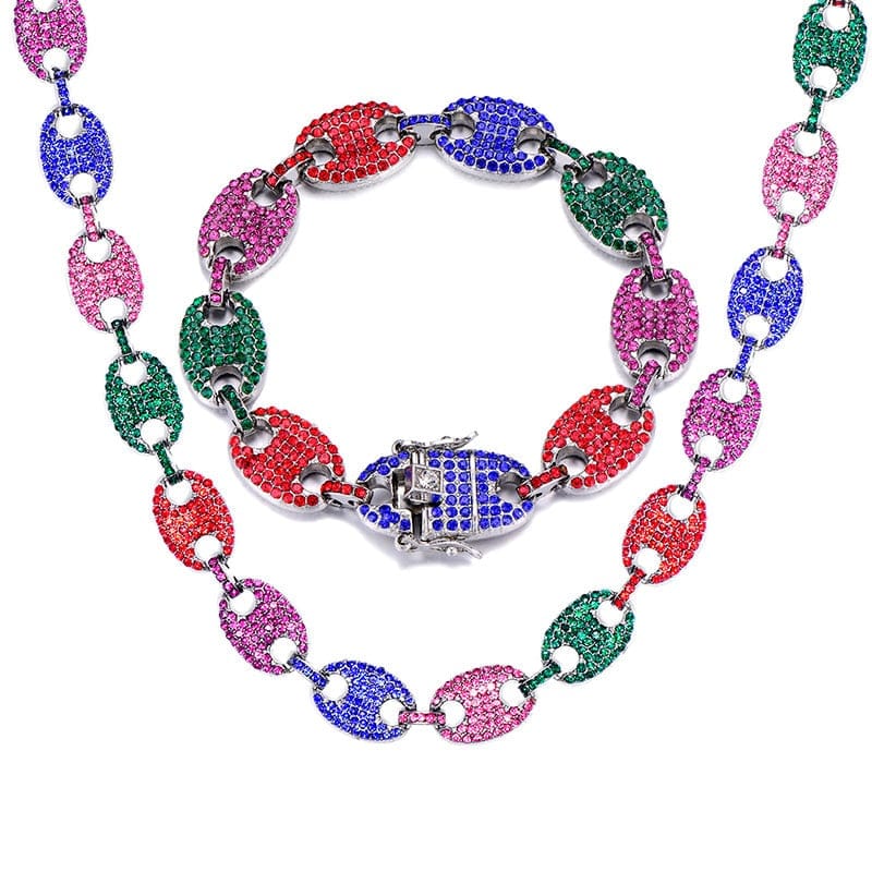 Swag Rainbow Coffee Bean Pig Nose Chain + FREE Bracelet - Image 5