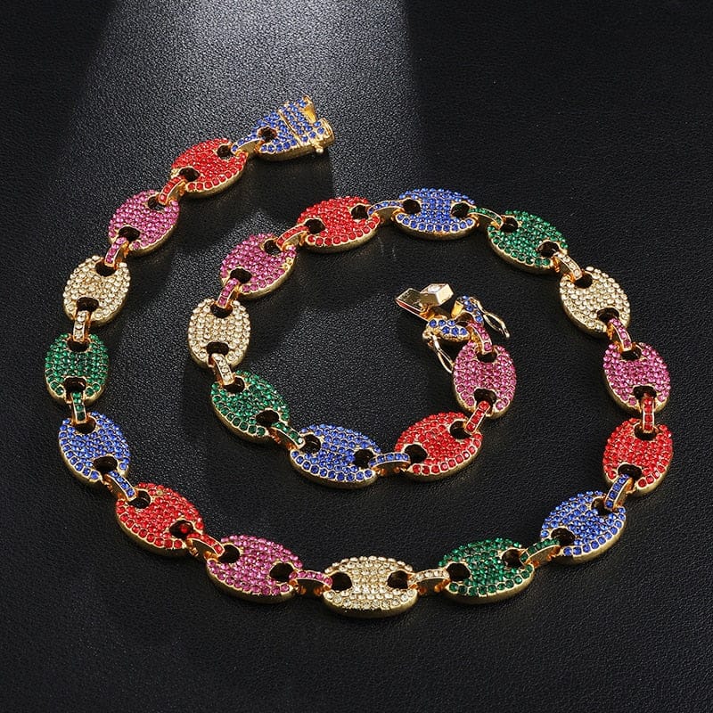 Swag Rainbow Coffee Bean Pig Nose Chain + FREE Bracelet - Image 8