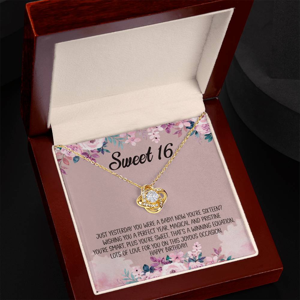 Sweet 16 Message Card Love Knot Necklace - Image 6
