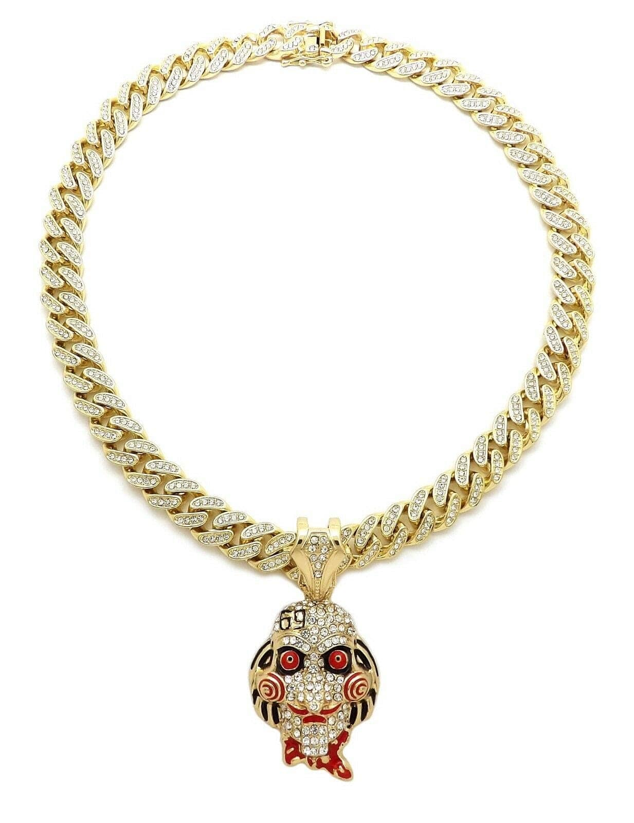 Tekashi 69 Gold Jigsaw Cuban Pendant Chain - Image 3
