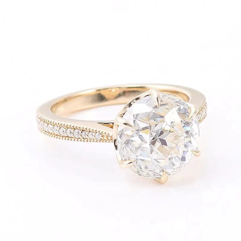 Solid Gold VVS Moissanite Engagement Ring - Image 4