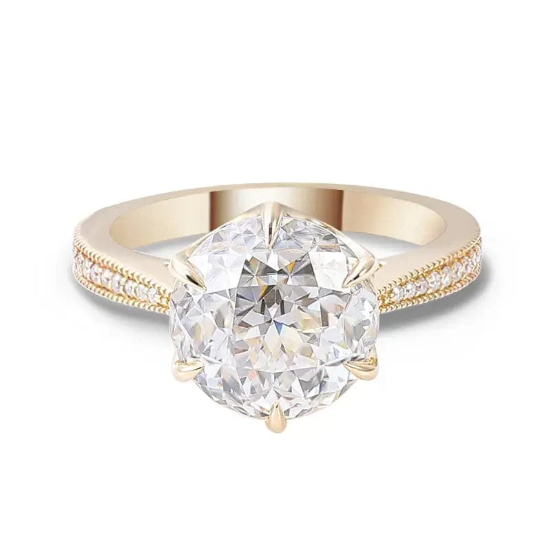 Solid Gold VVS Moissanite Engagement Ring - Image 5