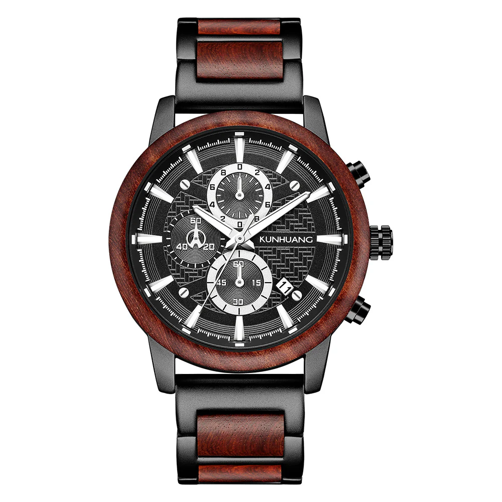 The Voyager Sports Waterproof Wood Grain Men's Watch - Image 4