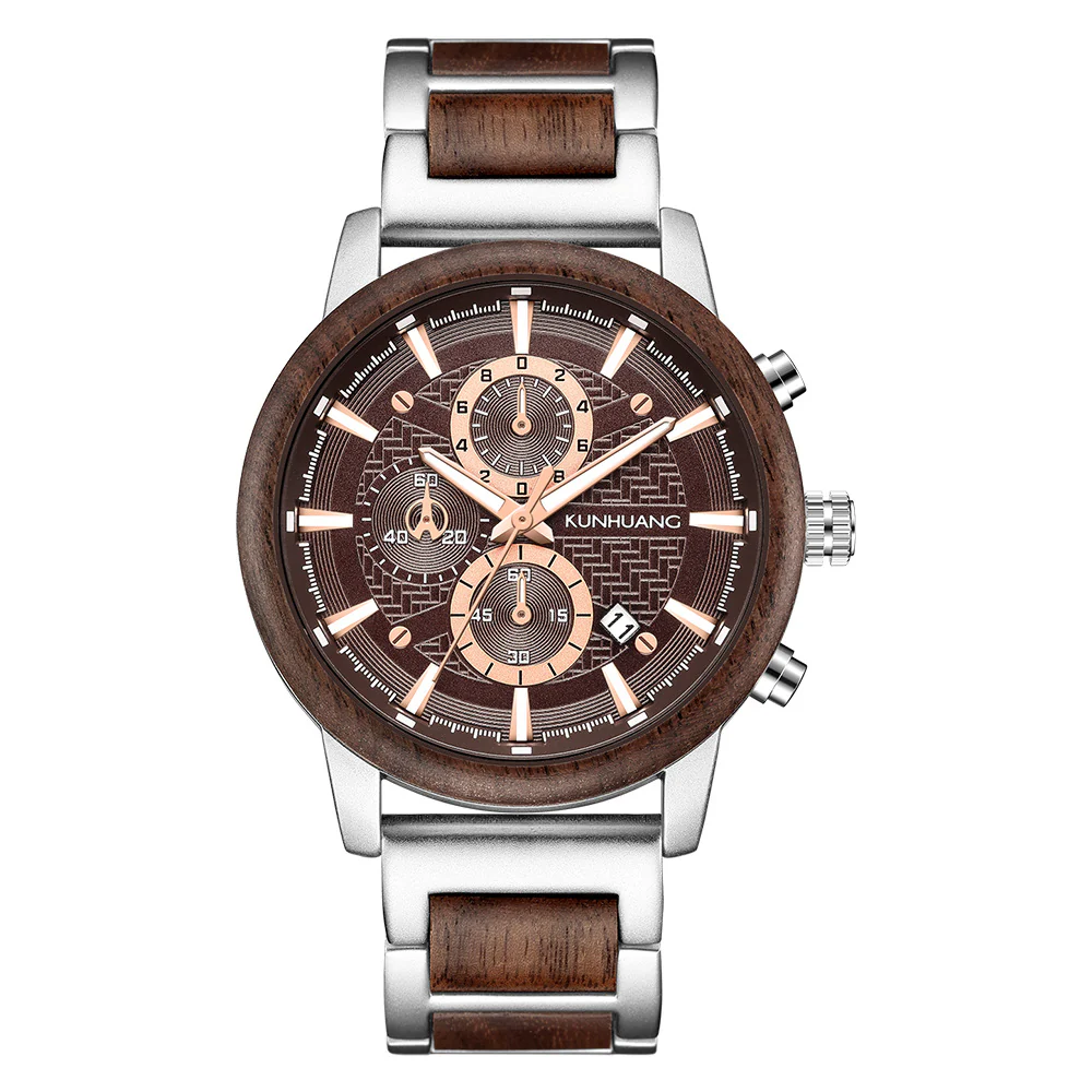 The Voyager Sports Waterproof Wood Grain Men's Watch - Image 6