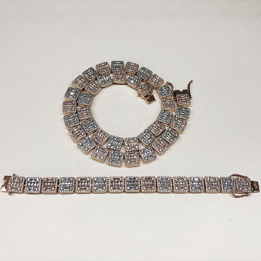 Thicc 12mm 2 tone Baguette Tennis Chain - Image 5