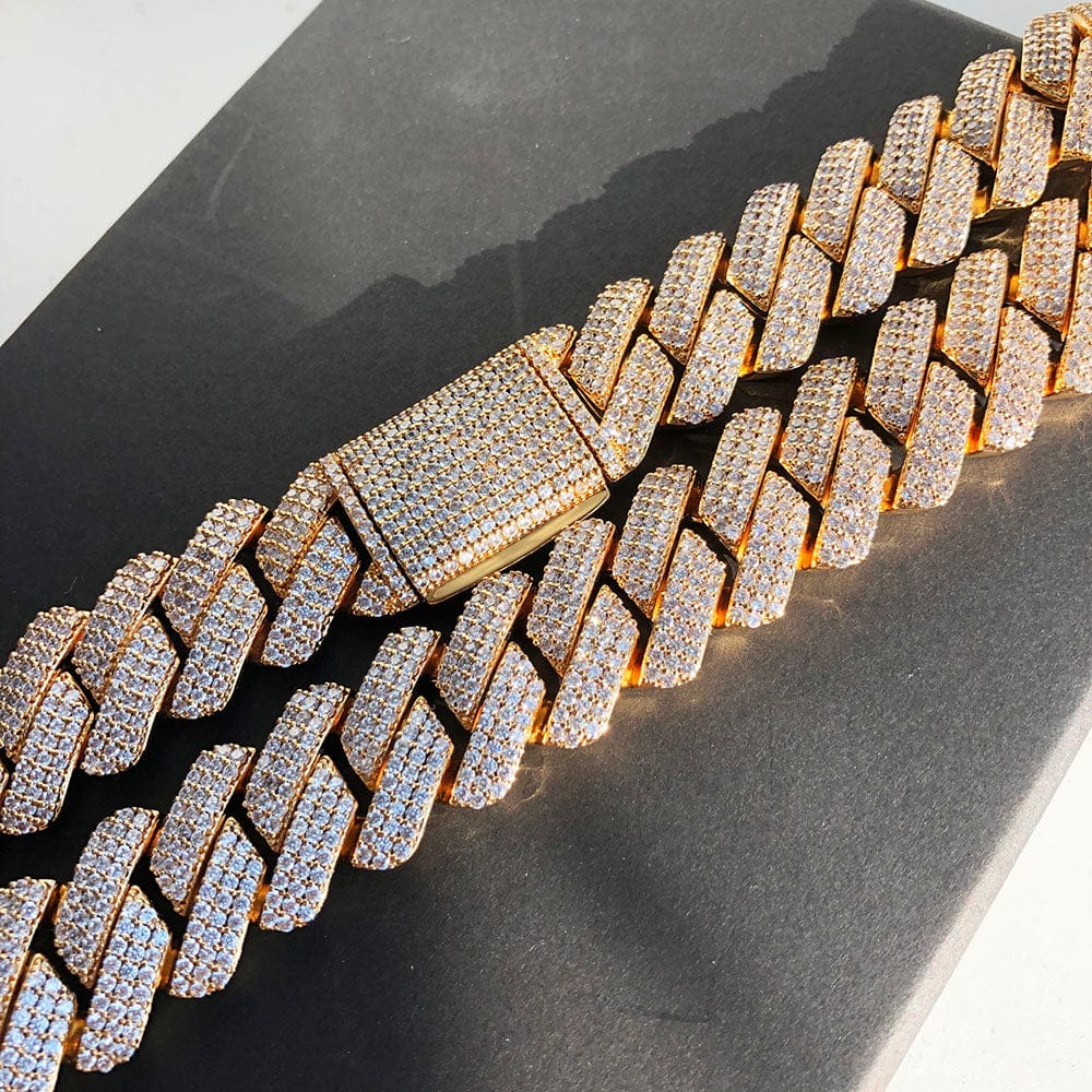 Thicc 18mm Diamond Prong Cuban Chain + FREE Diamond Prong Cuban Bracelet - Image 7