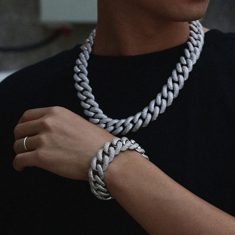 Thicc AF 20MM Fully Iced Out Diamond Cuban Link Bracelet - Image 2