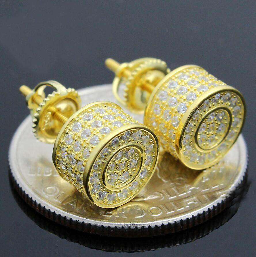Thicc Circle Bling Gold/Silver Stud Earrings - Image 3