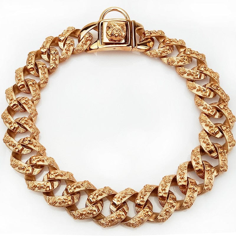 Thicc Skull Face Cuban Link Dog Collar - Image 3