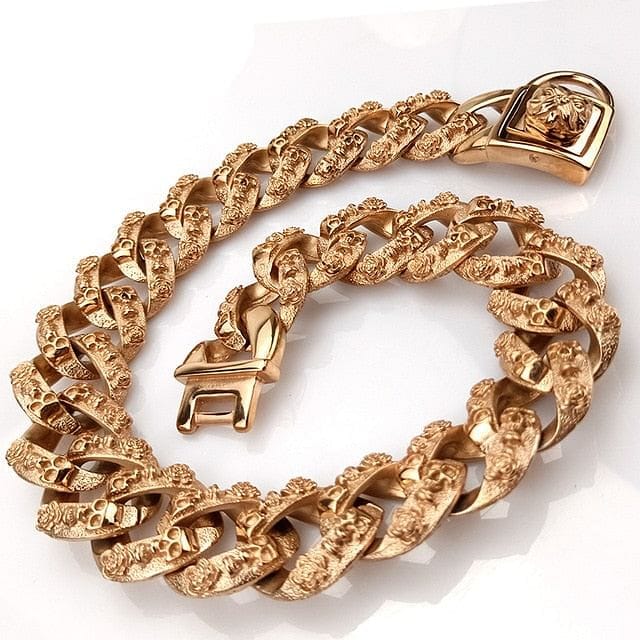 Thicc Skull Face Cuban Link Dog Collar - Image 5