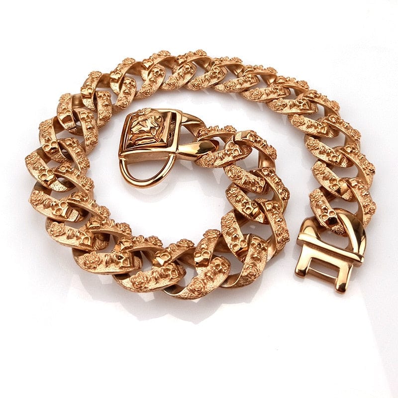 Thicc Skull Face Cuban Link Dog Collar - Image 9
