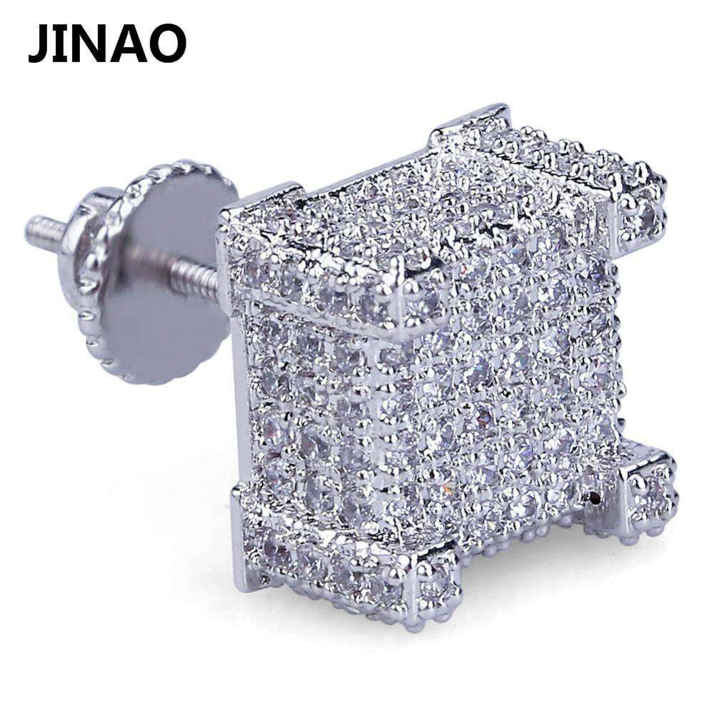 Thicc Square Bling Geometric Stud Earrings - Image 3