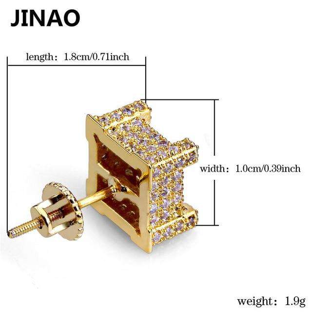 Thicc Square Bling Geometric Stud Earrings - Image 5