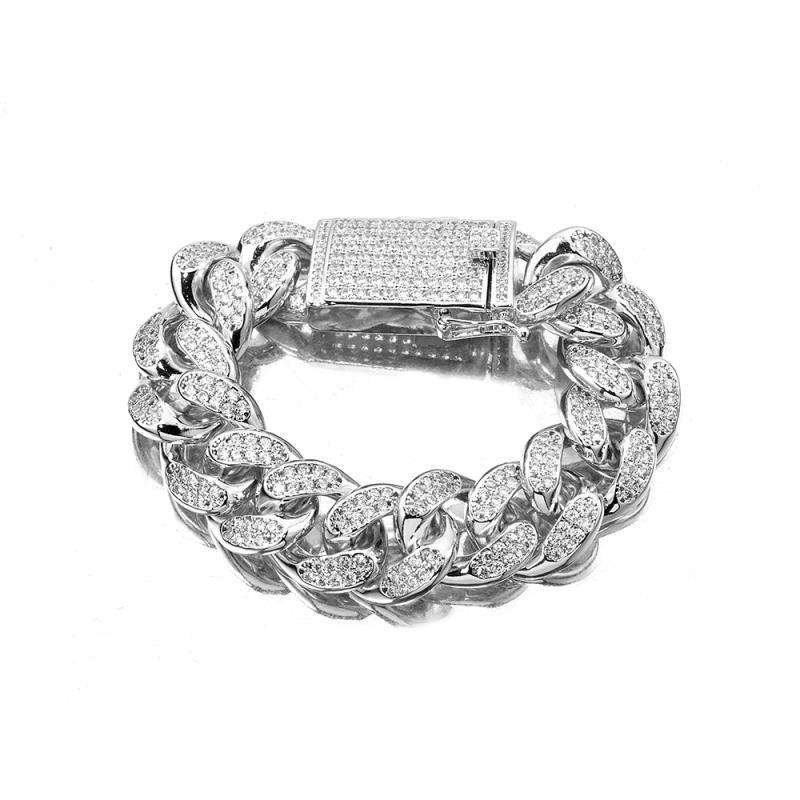 Thick Bling Silver Cuban Chain Bracelet - Image 5