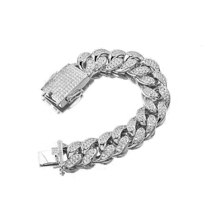 Thick Bling Silver Cuban Chain Bracelet - Image 6