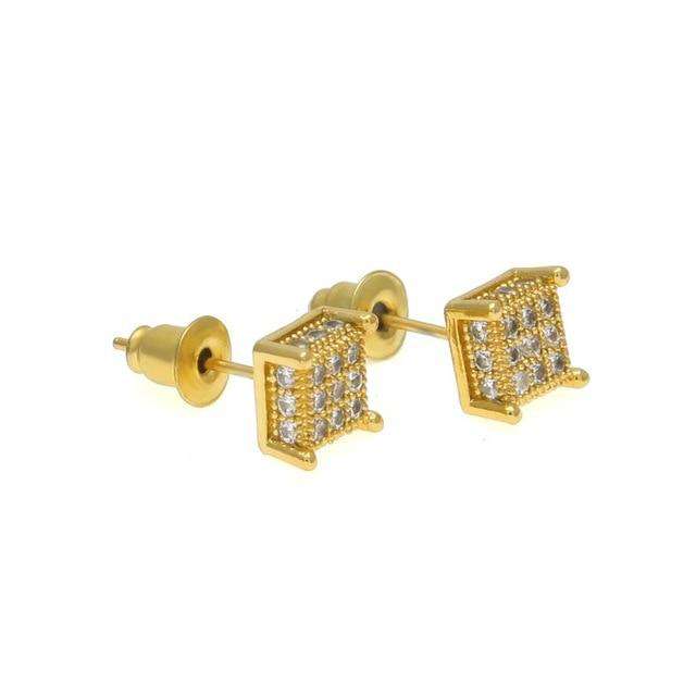 Thin Square Bling Geometric Stud Earrings - Image 5
