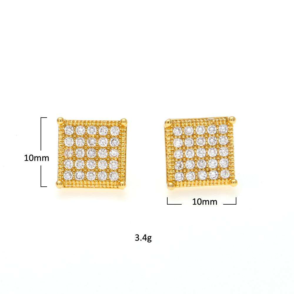 Thin Square Bling Geometric Stud Earrings - Image 7