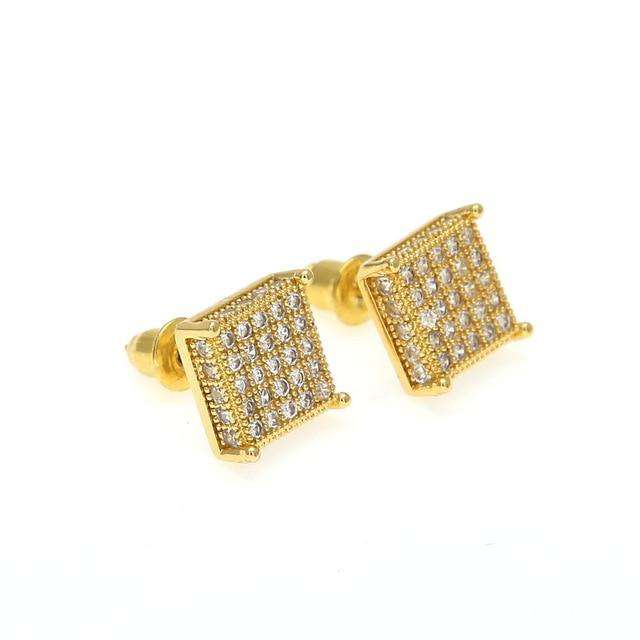 Thin Square Bling Geometric Stud Earrings - Image 8