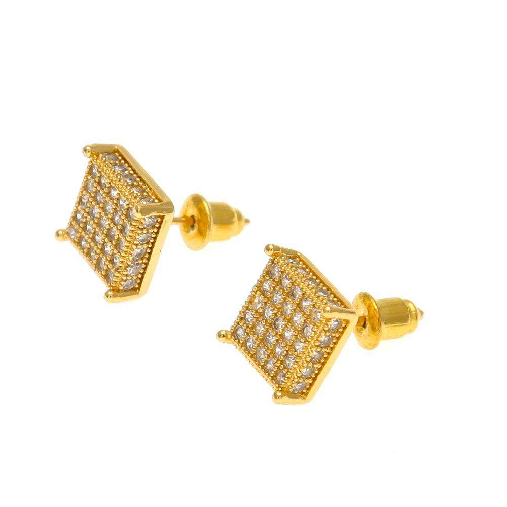 Thin Square Bling Geometric Stud Earrings - Image 9