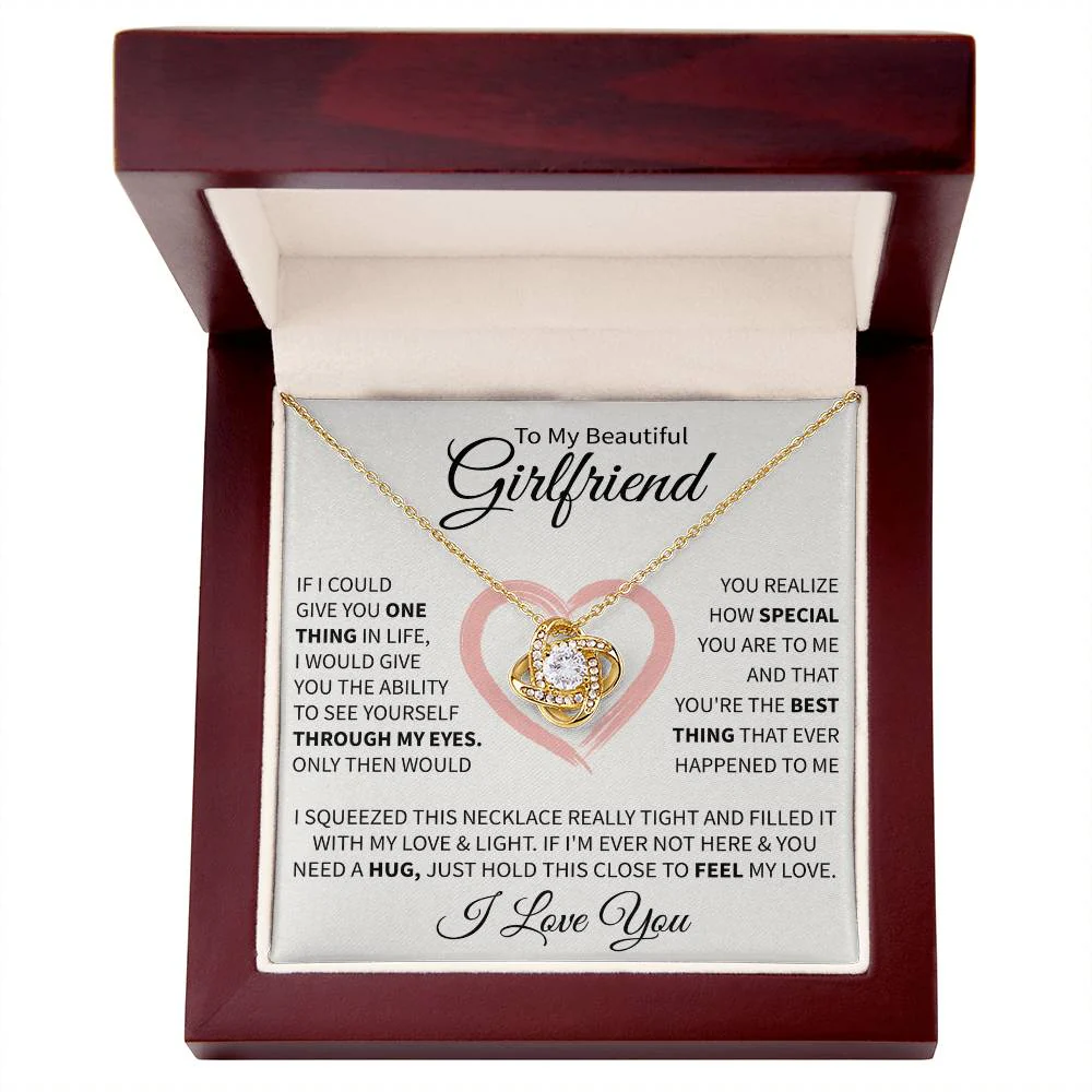 To My Beautiful Girlfriend Message Card Necklace - Image 5