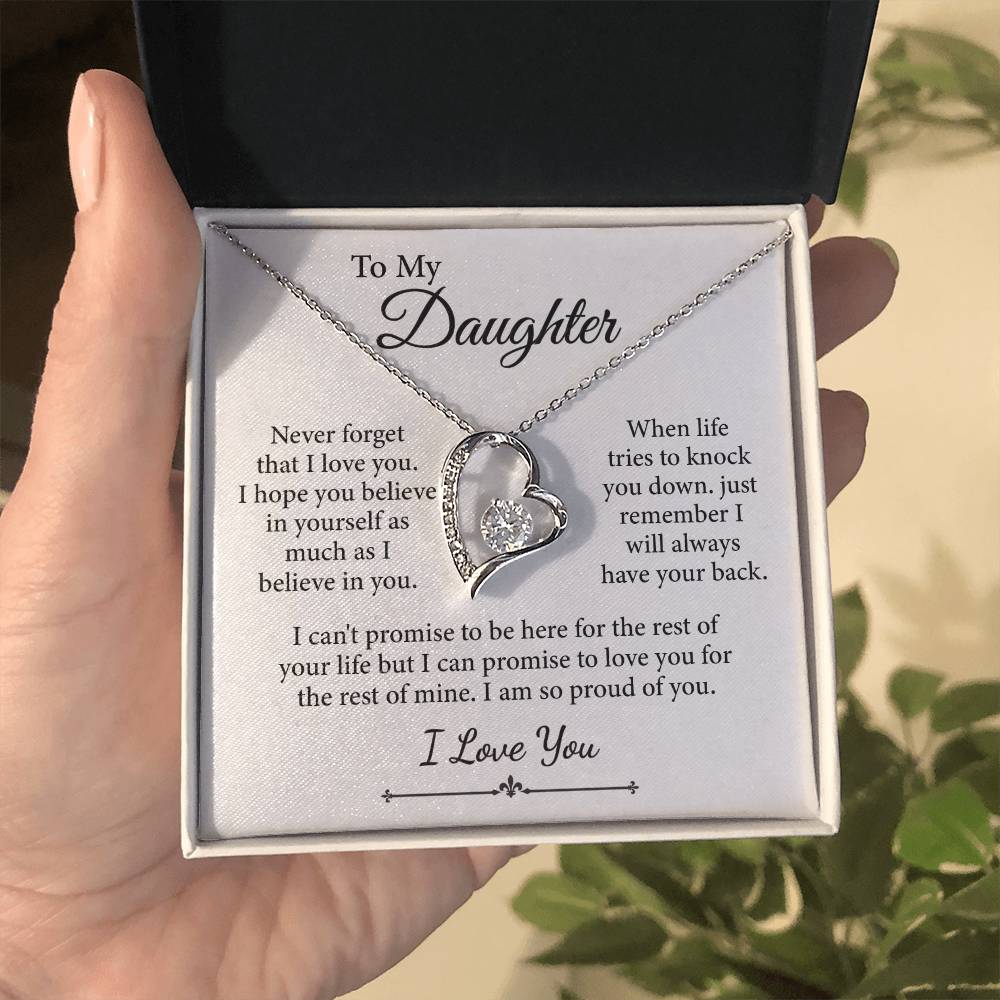 To My Daughter, I Love You Message Card Necklace (I am so proud of you) - Image 2