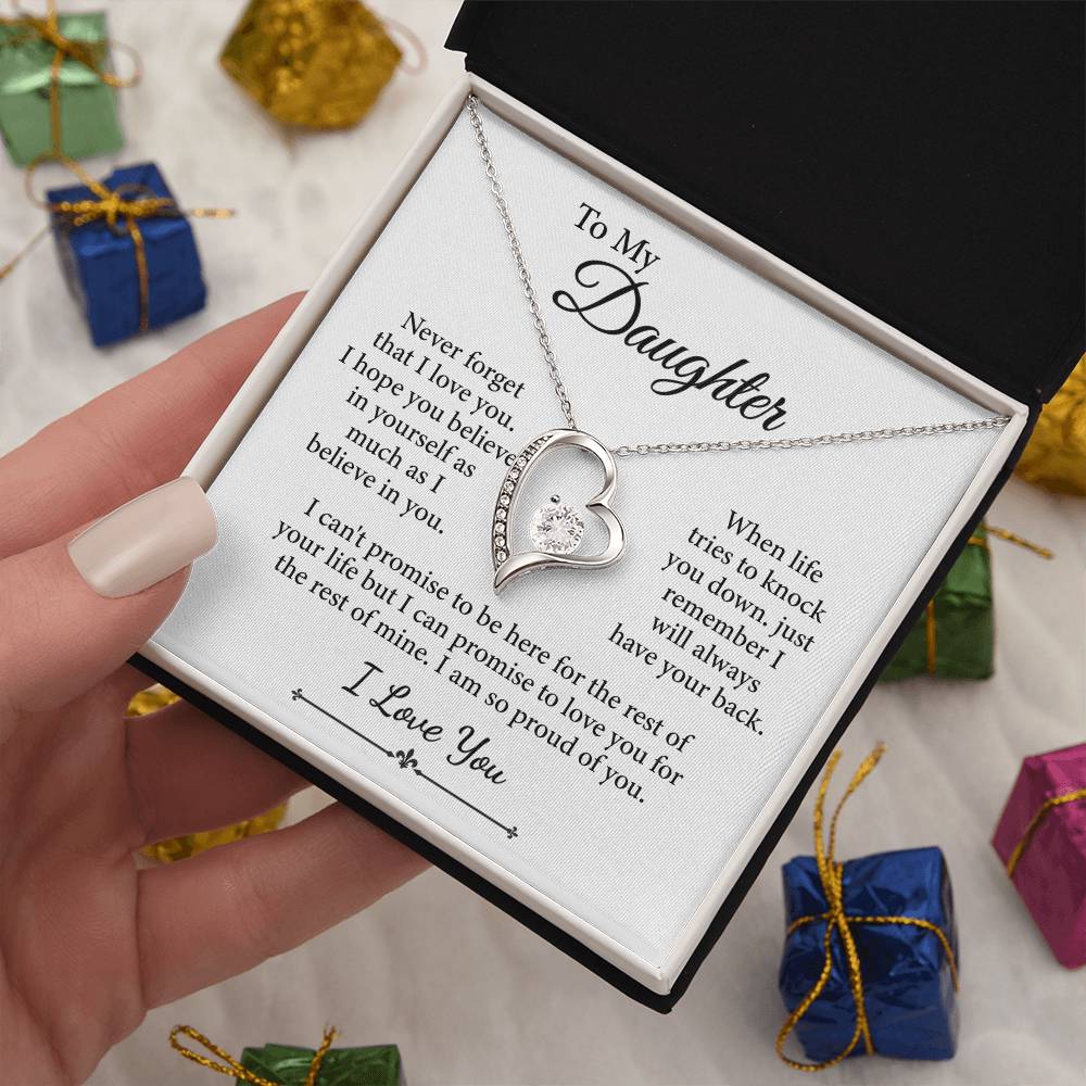To My Daughter, I Love You Message Card Necklace (I am so proud of you) - Image 3