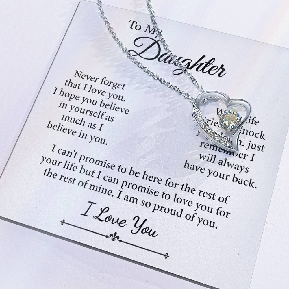 To My Daughter, I Love You Message Card Necklace (I am so proud of you) - Image 4