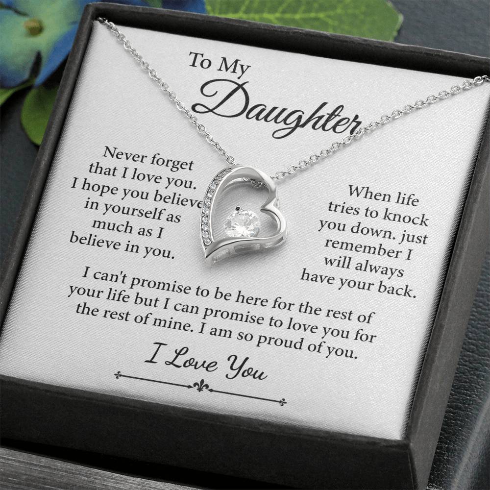 To My Daughter, I Love You Message Card Necklace (I am so proud of you) - Image 5