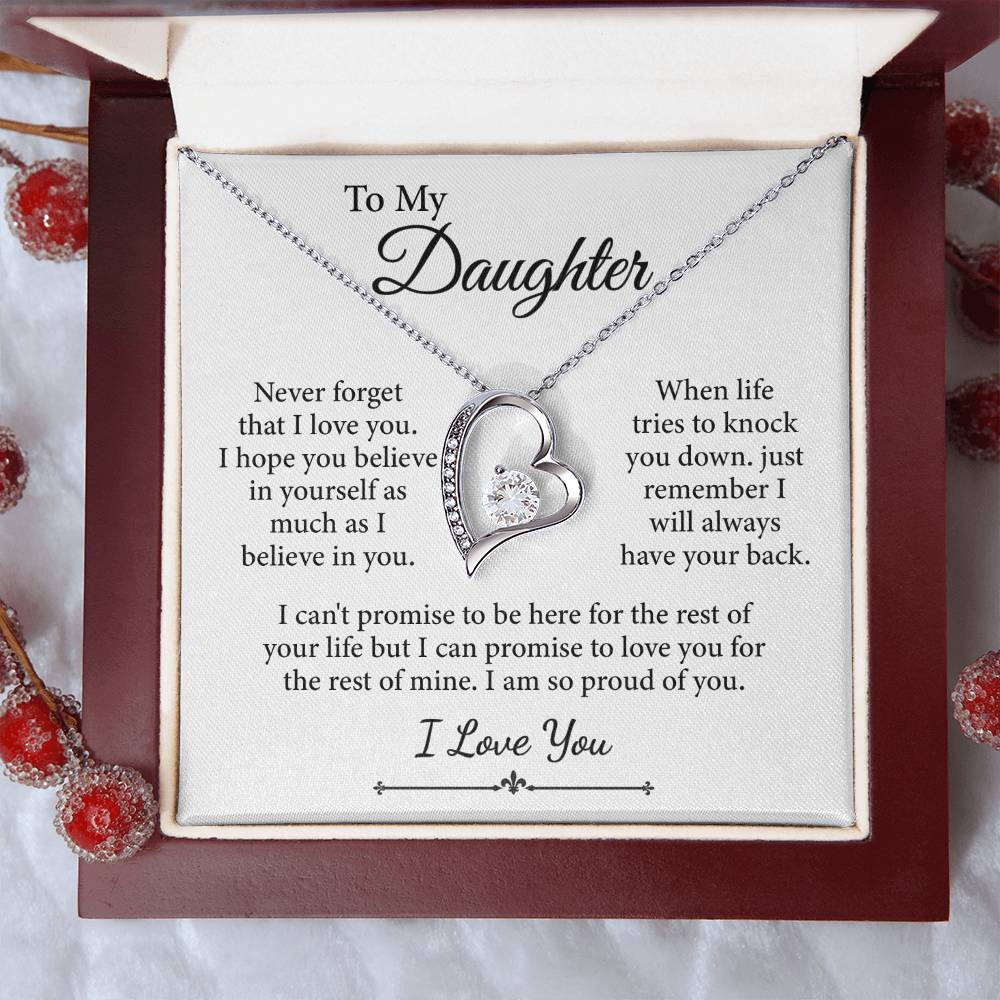 To My Daughter, I Love You Message Card Necklace (I am so proud of you) - Image 9